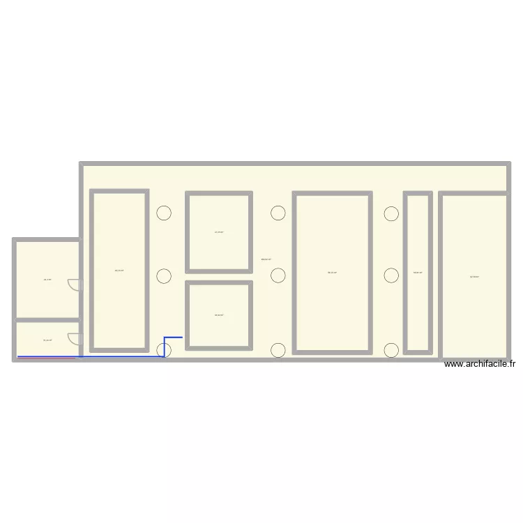 Batiment stockage. Plan de 9  et 592 m²