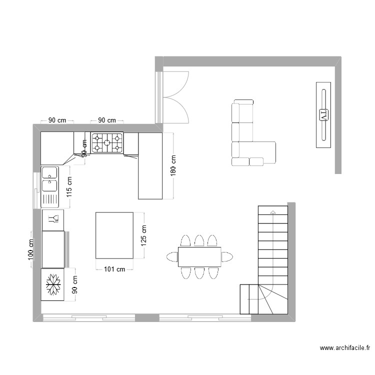 plan Cuisine . Plan de 0 pièce et 0 m2