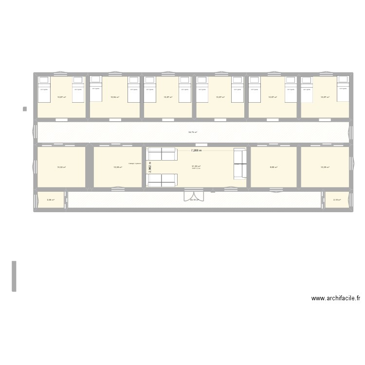 Samba. Plan de 15 pièces et 188 m2