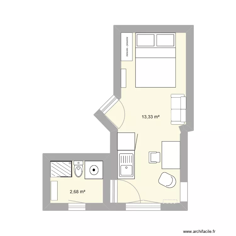 Plan popincourt. Plan de 2 et 16 m² Plan popincourt. Plan de 2 et 16 m²