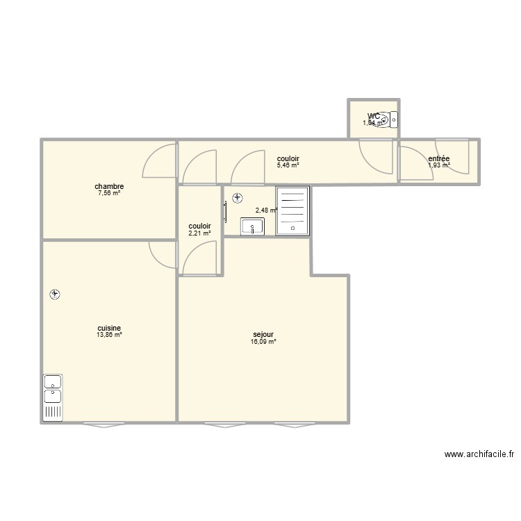 51 bon pasteur. Plan de 8 pièces et 51 m2