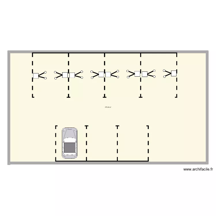 GARAGE. Plan de 1  et 275 m²