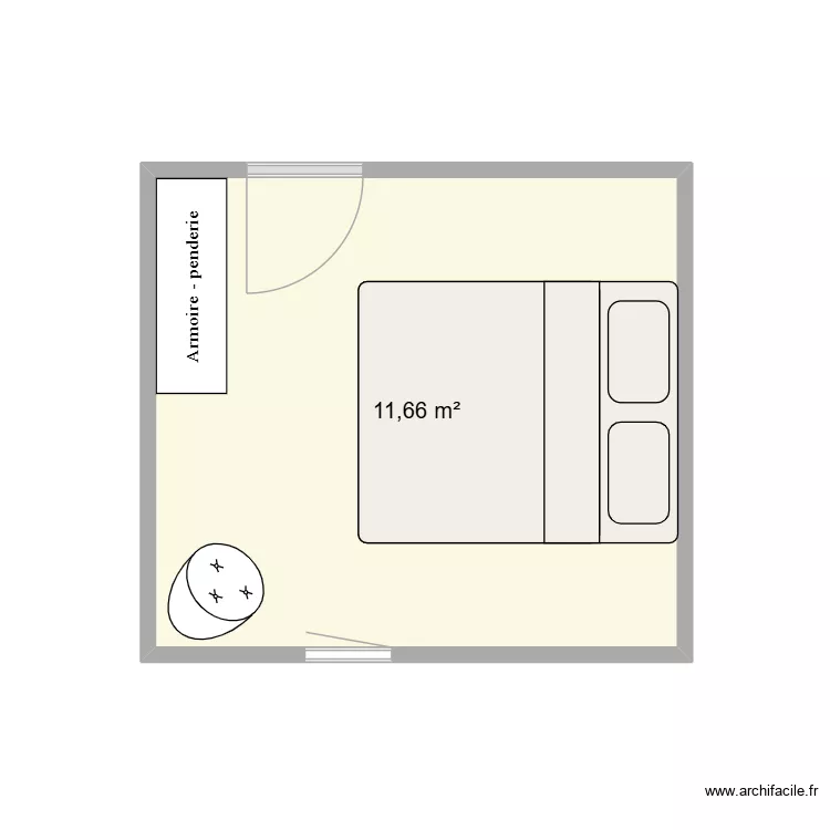 chambre 1 appartement. Plan de 1 Pièce et 12 m² chambre 1 appartement. Plan de 1 Pièce et 12 m²