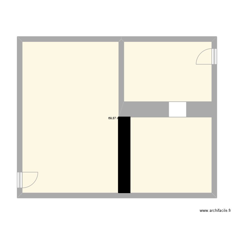LOCAL MOTO BASSECOURT. Plan de 1 pièce et 70 m2