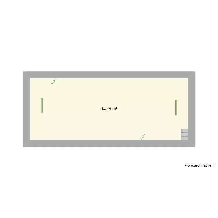 ATELIER. Plan de 1 Pièce et 14 m²
