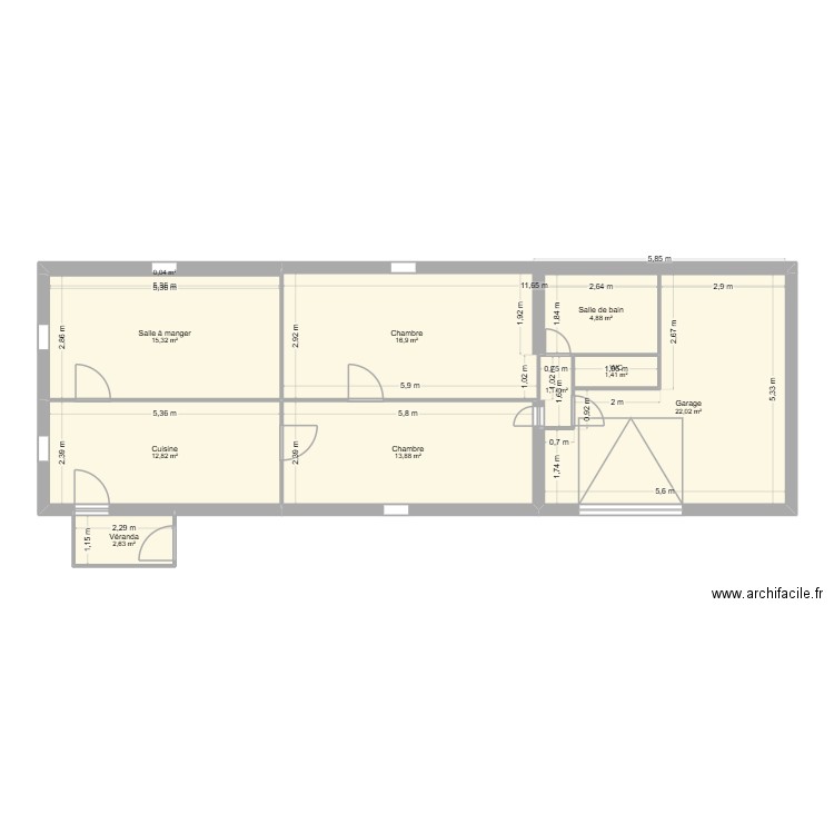 maison actuel. Plan de 10 pièces et 91 m2