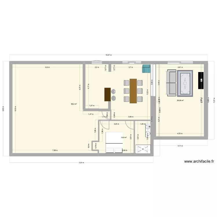 CONFIG 2. Plan de 3 et 136 m² CONFIG 2. Plan de 3 et 136 m²