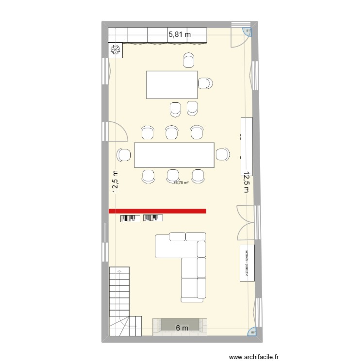 Rez de chauss&eacute;e. Plan de 0 pièce et 0 m2