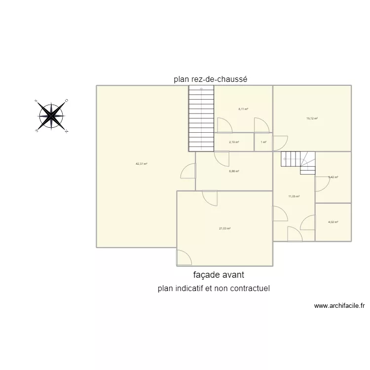 rez de chauss&eacute; Mar&eacute;e. Plan de 