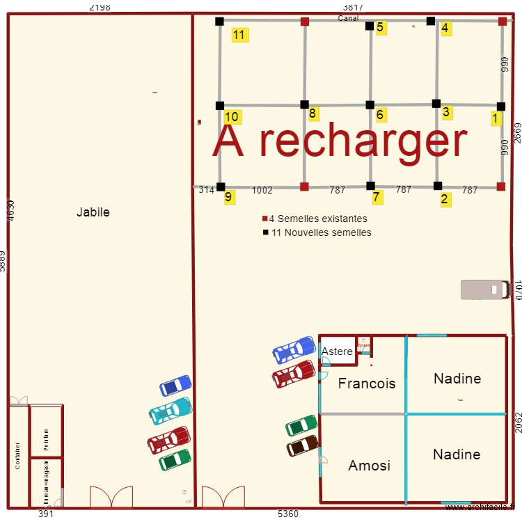 rechargement. Plan de 17 pièces et 2300 m2
