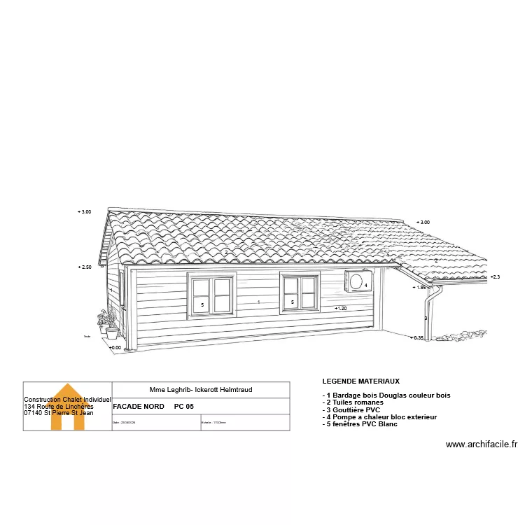 Facade Nord. Plan de 