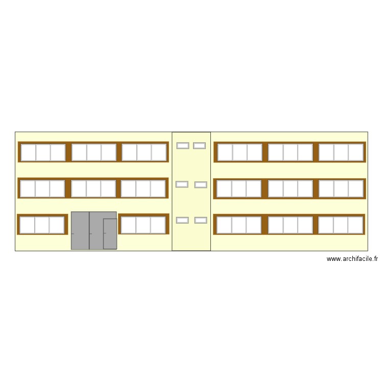 Façade arrière. Plan de 0 pièce et 0 m2