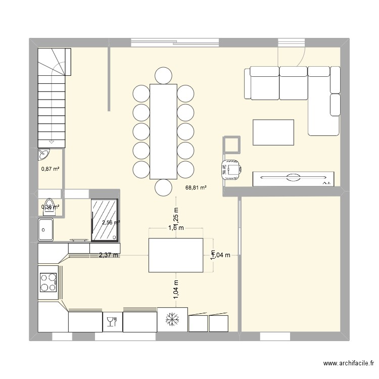 test2. Plan de 4 pièces et 73 m2