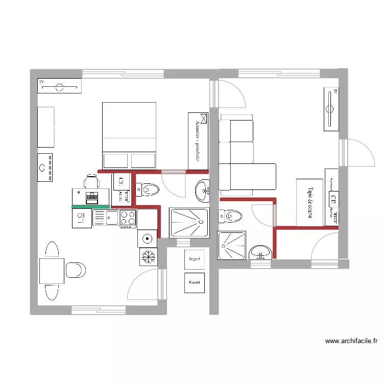 Chambre 7 - Chambre 6 - V5. Plan de 