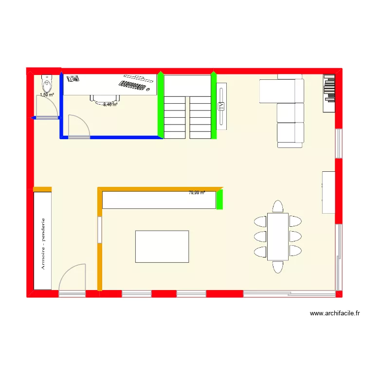 maison cece 2. Plan de 3  et 90 m²