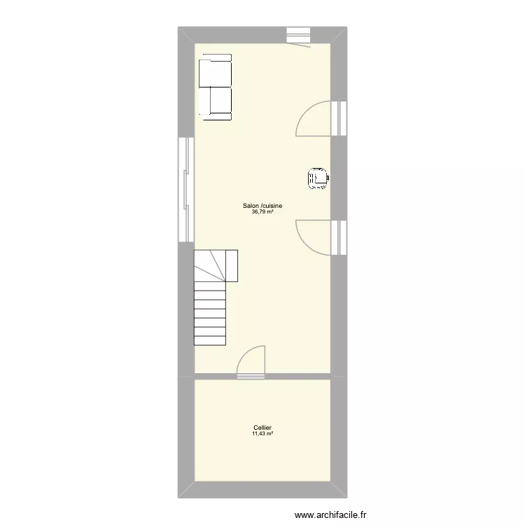 Bert grange. Plan de 2  et 48 m²