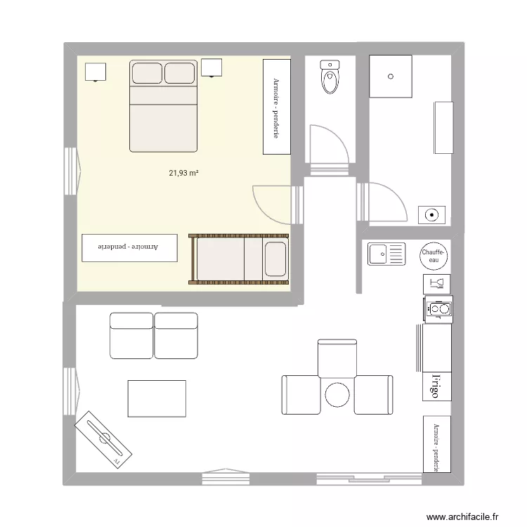 Morbier. Plan de 1  et 22 m²
