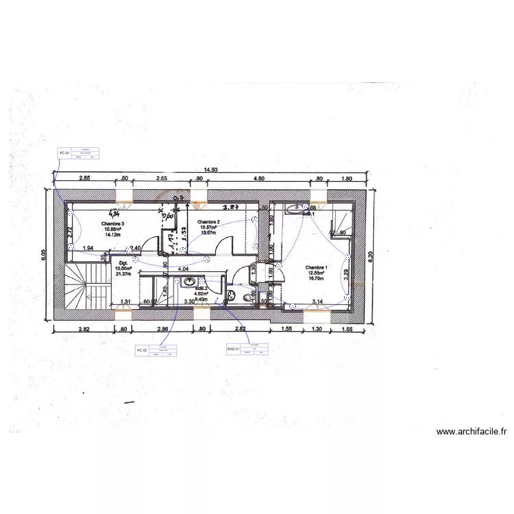 Etage BOURGEON PC. Plan de 
