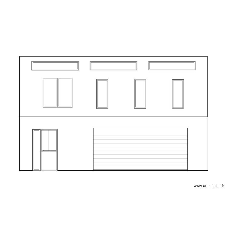facade monopente. Plan de 0 pièce et 0 m2