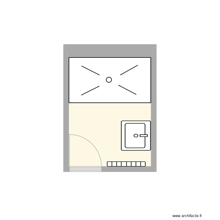 SdB LM projet. Plan de 1 pièce et 3 m2