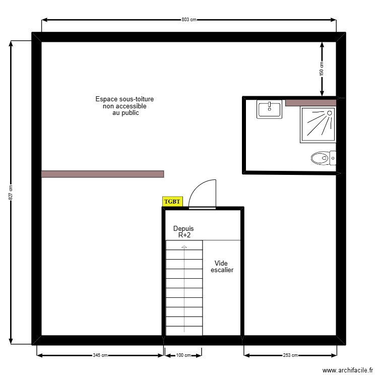Tcap21 Etage 3 AVT. Plan de 3 pièces et 63 m2