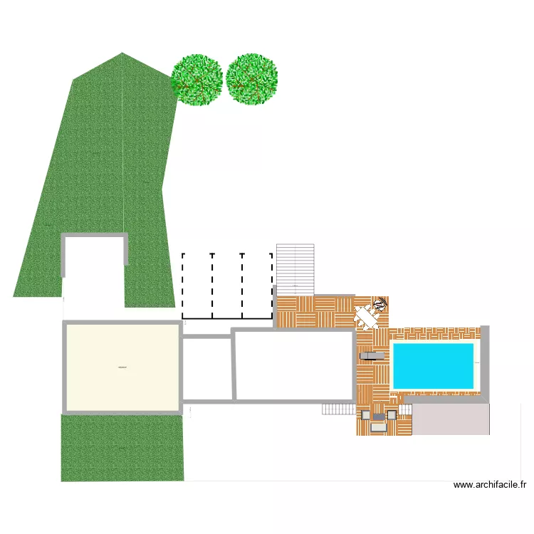 Ext Cieurac Piscine V7. Plan de 1  et 59 m²