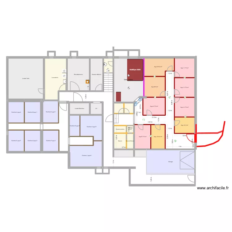 Ascona Cantina 15b. Plan de 48  et 363 m²