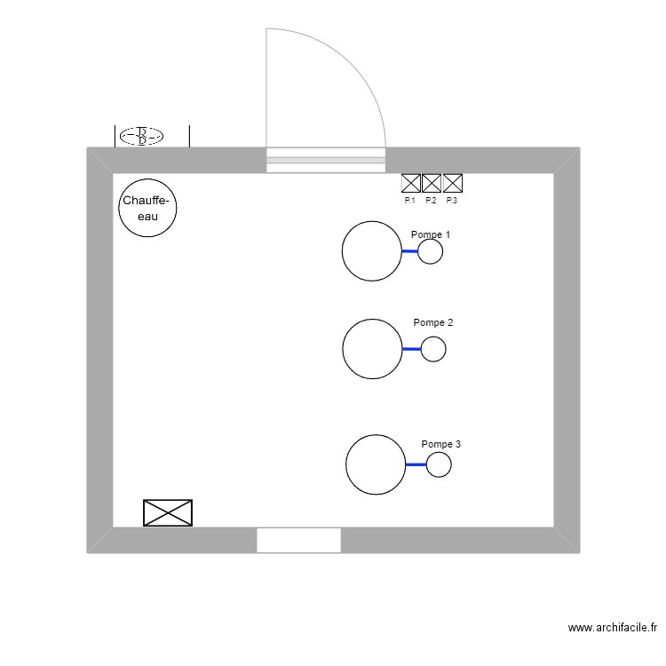 ROUSEAU: Piscine, local technique. Plan de 1 pièce et 16 m2