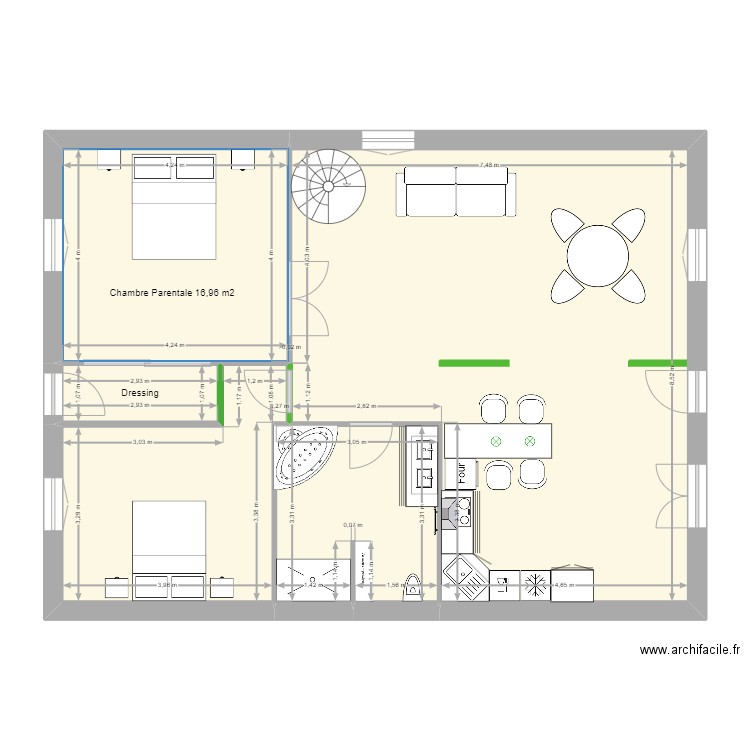 J-C Ecuelles projet 3.1. Plan de 5 pièces et 99 m2