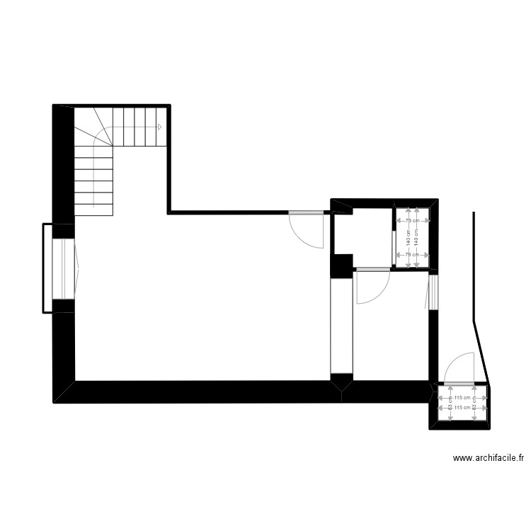 Berthiaud. Plan de 11 pièces et 75 m2