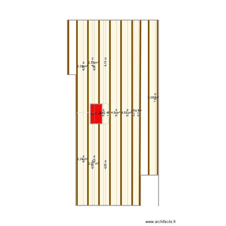 terasse. Plan de 10 pièces et 29 m2