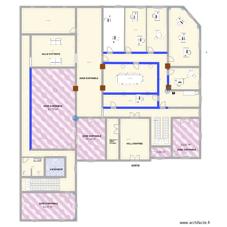 PROJET RDZ FINAL - 21 OCTOBRE 2025. Plan de 20 pièces et 616 m2