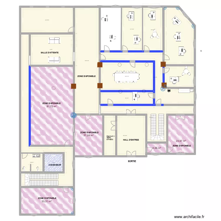 PROJET RDZ FINAL - 21 OCTOBRE 2025. Plan de 20 pièces et 616 m²
