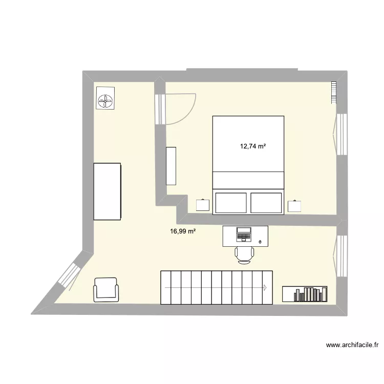 Les croisiers - &eacute;tage. Plan de 2 pièces et 30 m²