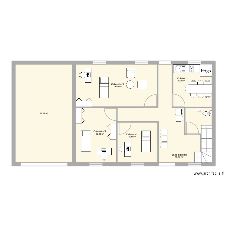 Maison Brique. Plan de 7 pièces et 103 m2