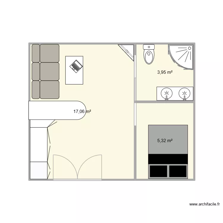 projet final. Plan de 3  et 26 m²