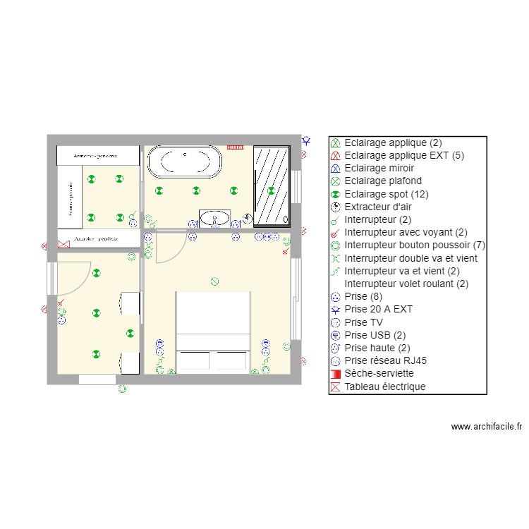 BUISSY M.MOLLET. Plan de 4 pièces et 30 m2