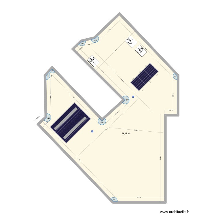 cabinet medical v1. Plan de 1 pièce et 79 m2