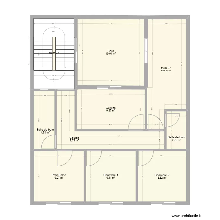 HOUDA 77 -1. Plan de 10  et 94 m²
