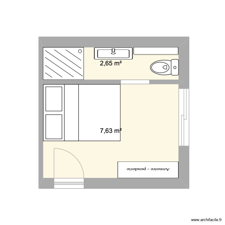 sdb chambre rouge 2. Plan de 0 pièce et 0 m2 sdb chambre rouge 2. Plan de 0 pièce et 0 m2
