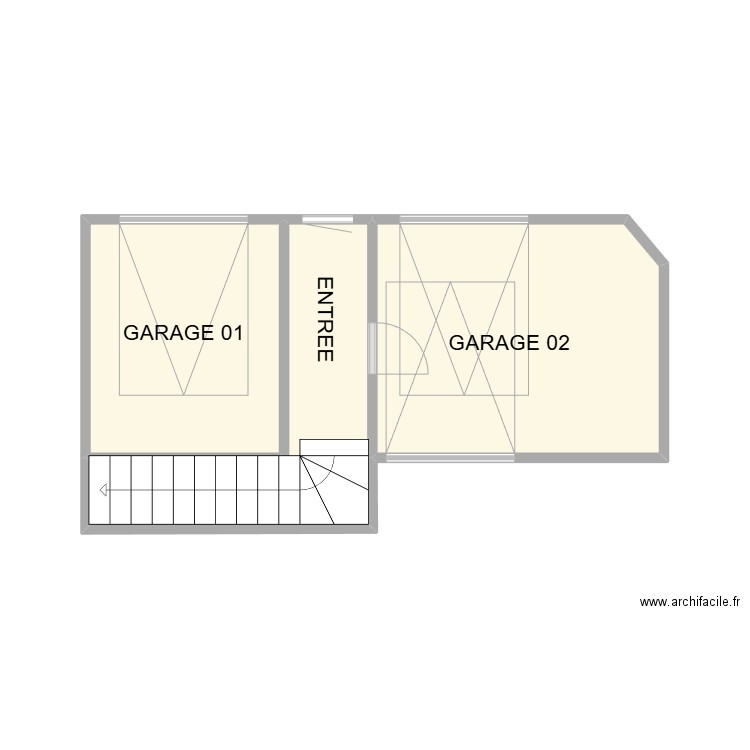 RDC GUIGUI NIMES. Plan de 3 pièces et 20 m2