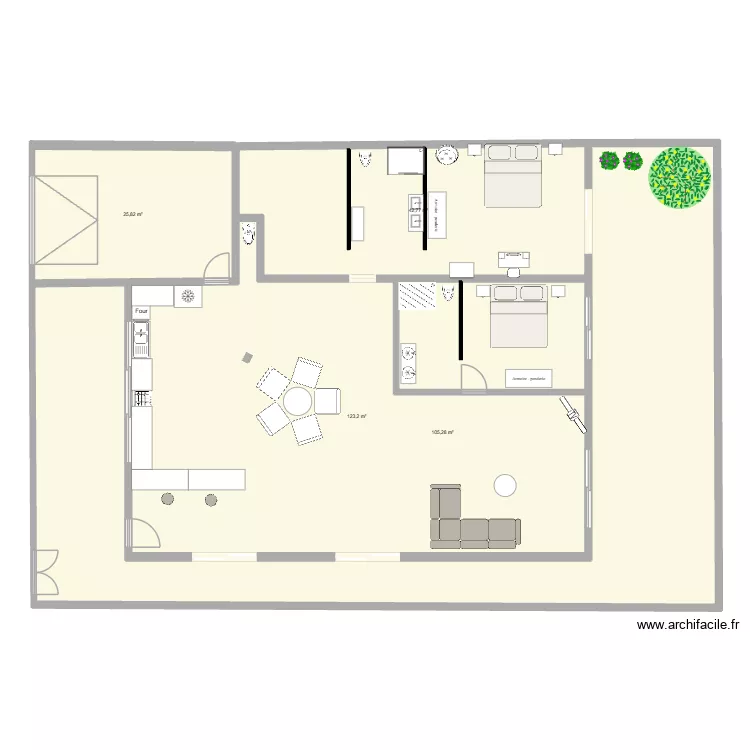 bin 2 sans cotation. Plan de 4  et 297 m²
