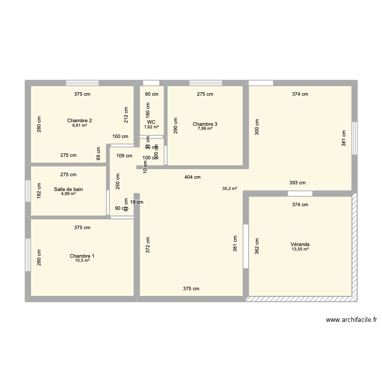 Plan 2. Plan de 7 pièces et 84 m2