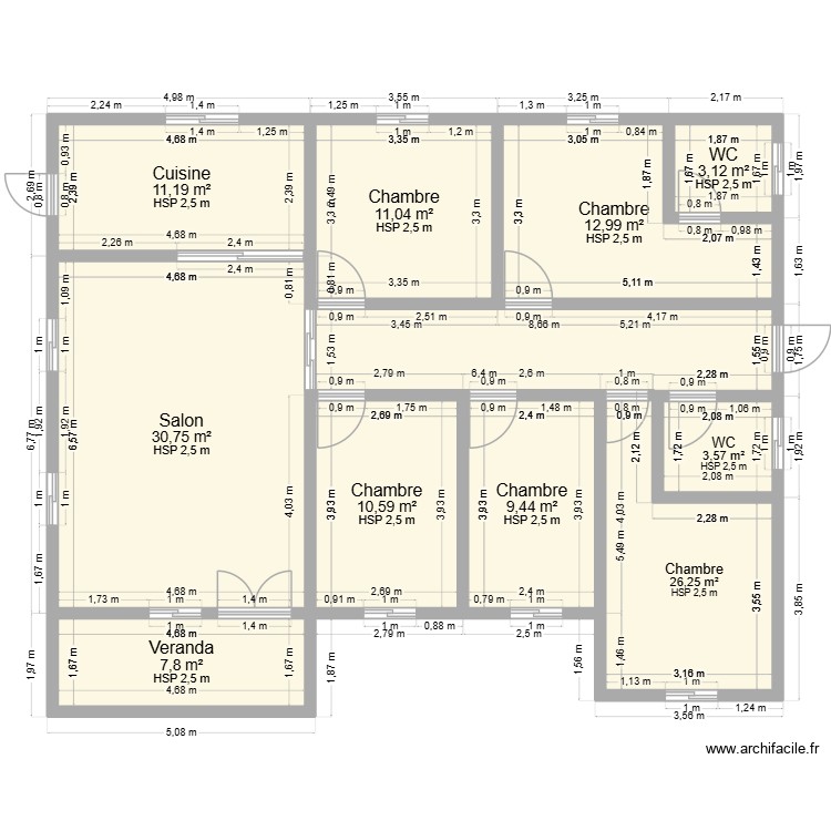 Villa Kaffo de 14*11,48 = 160,78 m2. Plan de 0 pièce et 0 m2