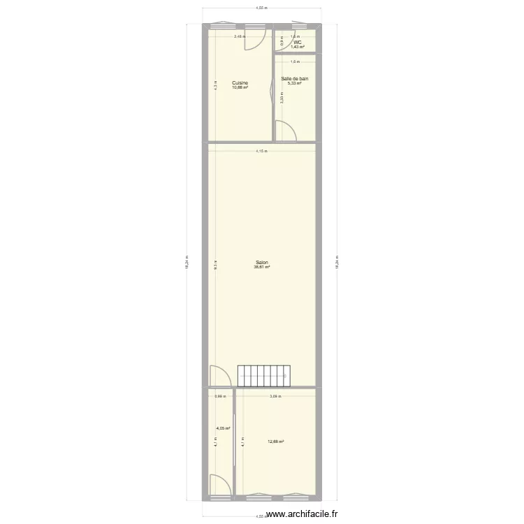 veq. Plan de 6 Pièces et 73 m²
