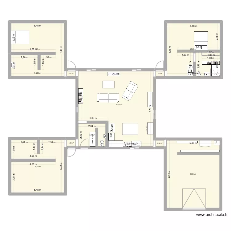 plan3. Plan de 10 pièces et 185 m²