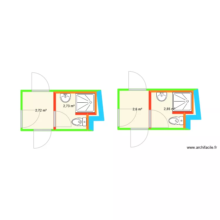 Salle d'eau - Appartement 149 Carreterie - Avignon . Plan de Salle d'eau - Appartement 149 Carreterie - Avignon . Plan de