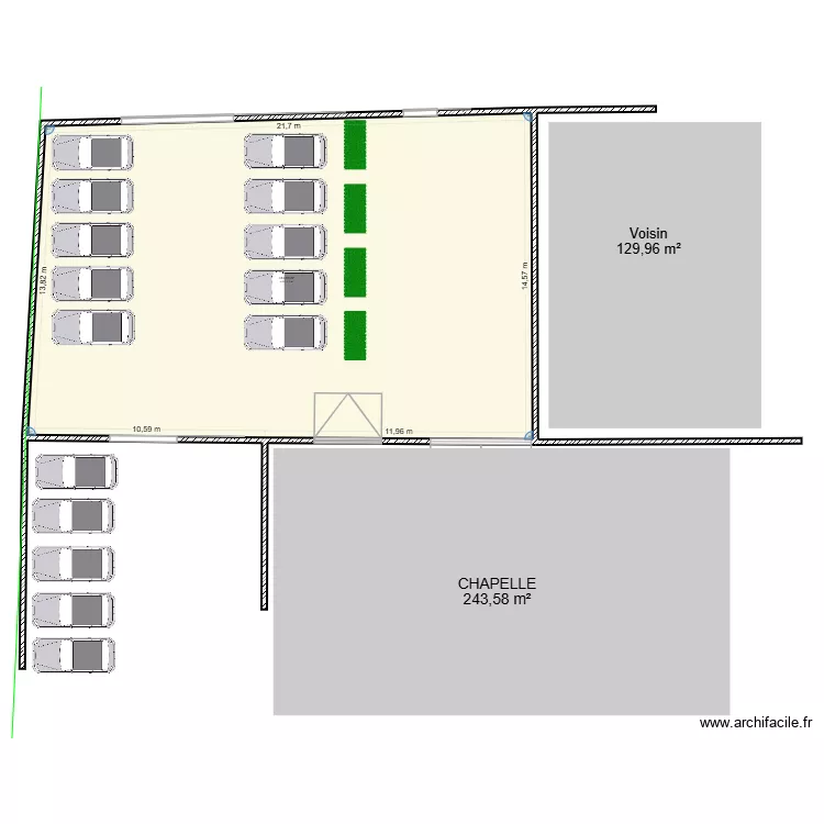 56 Vannes Parking. Plan de 1  et 314 m²