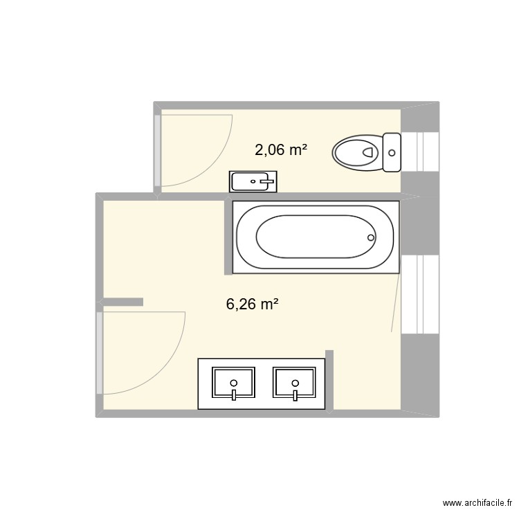 Salle de bains actuelle - La Roche. Plan de 0 pièce et 0 m2