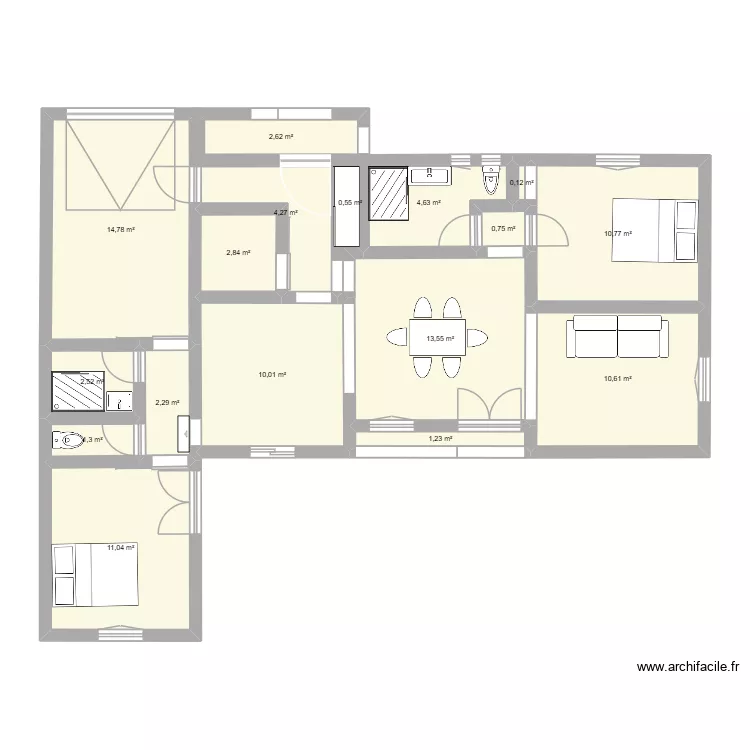 GARLIN. Plan de 17 pièces et 94 m² GARLIN. Plan de 17 pièces et 94 m²